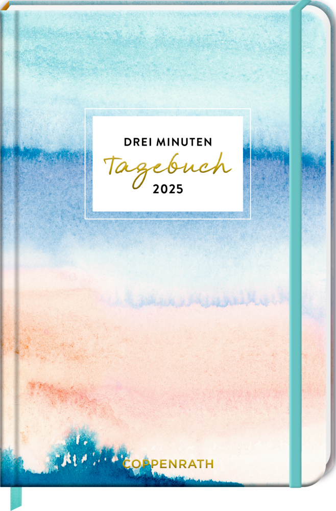 Großer Wochenkalender: 3 Minuten Tagebuch 2025 - Aquarell blau (All about blue)