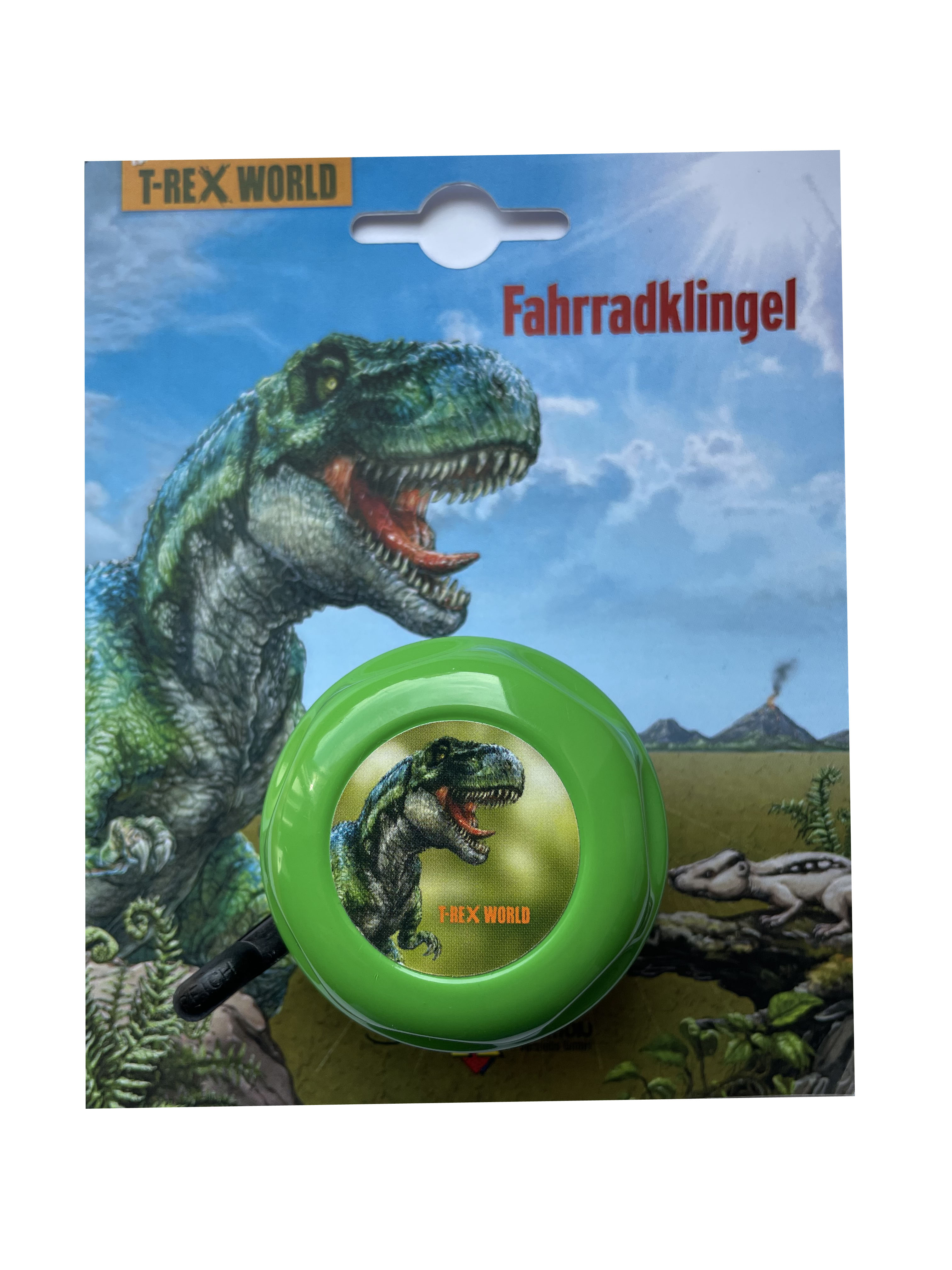 grüne Klingel T-Rex World (Lizenzmarke Bike Fashion)