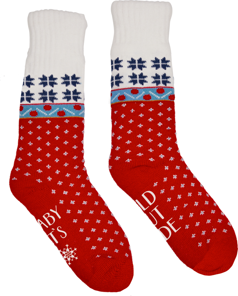 rot, Kuschelsocken mit Anti-Rutsch-Beschichtung - Lichterhelle Weihnachtszeit