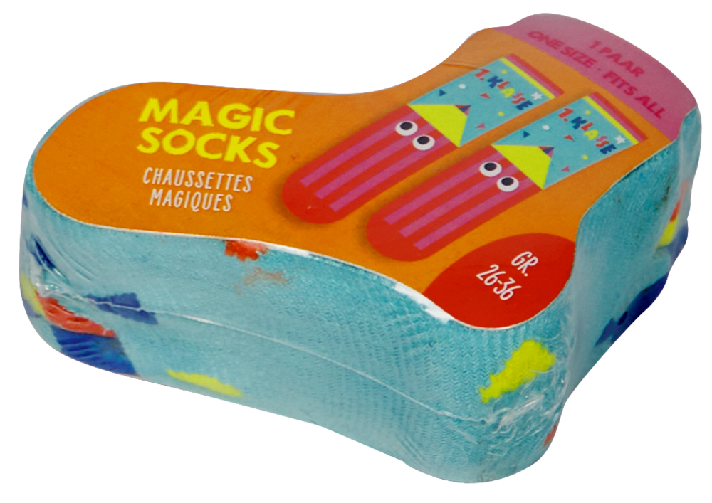orange/pink, Magic Socks 1. Klasse - Bunte Geschenke (one size / Gr. 26-36)