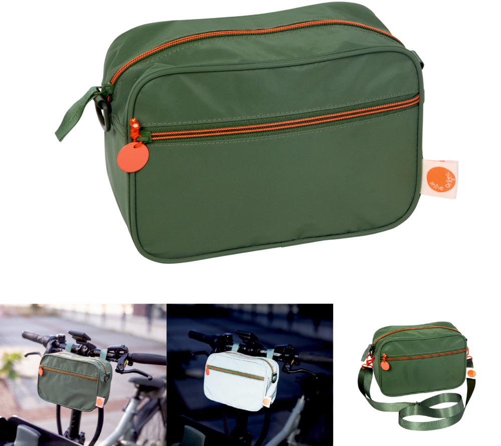 Lenkertasche Grün - shine bright (reflektierendes Material)