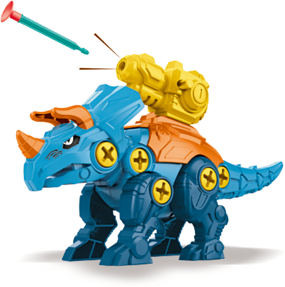Dino Bausatz Triceratops mit Kanone - Wild+Cool