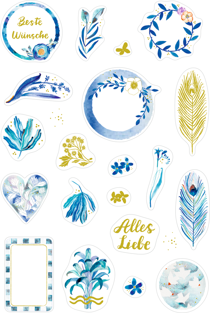 Stickerbogen: Sticker u. Etiketten - All about blue