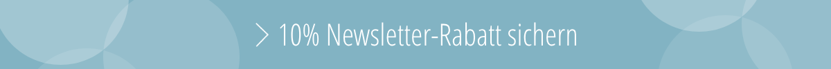 Newsletter-Banner Kategorien Blaue Fläche mit der Aufschrift 10% Newsletter Banner