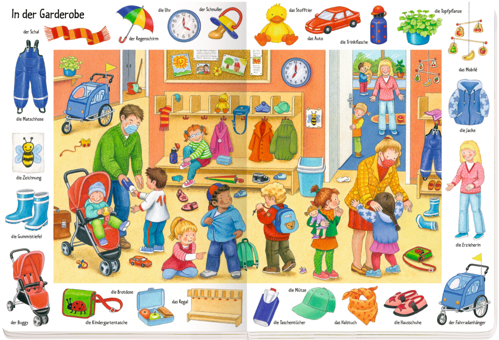 Bilder suchen - Wörter finden: Im Kindergarten