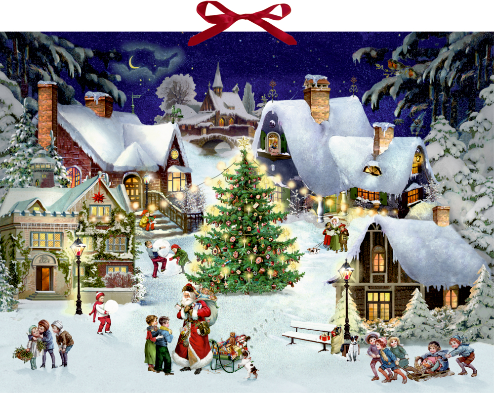Weihnachten im Dorf, Wand-Adventskalender (Behr)