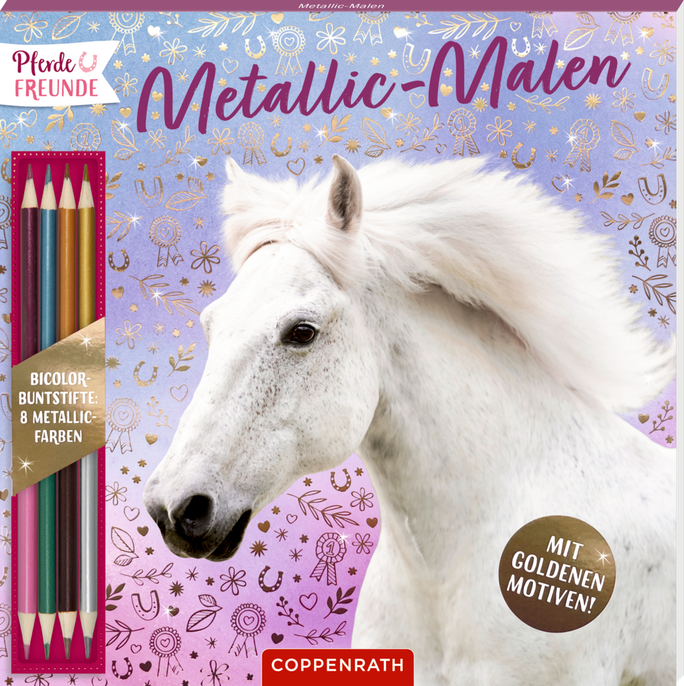 Metallic-Malen mit Bicolor-Buntstiften - Pferdefreunde
