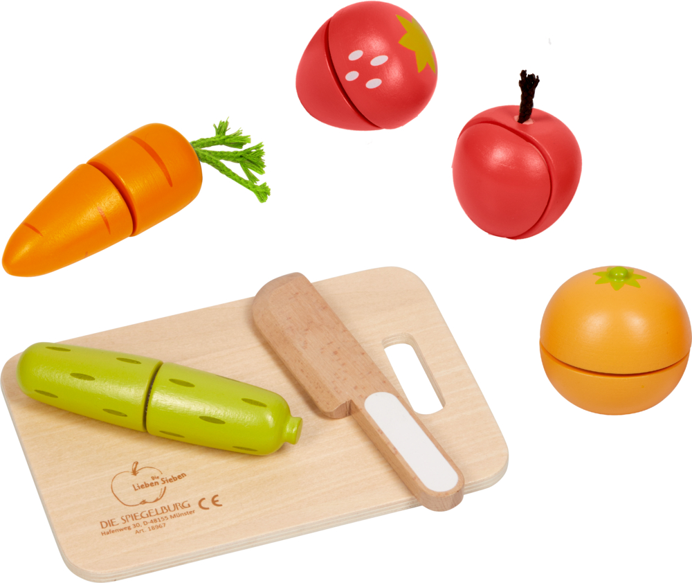 Holz-Schneide-Set Obst & Gemüse - Die Lieben Sieben