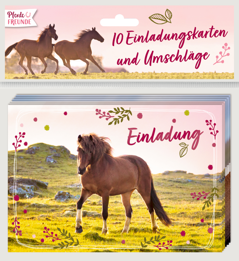 Einladungskarten Pferdefreunde (10 Stück)