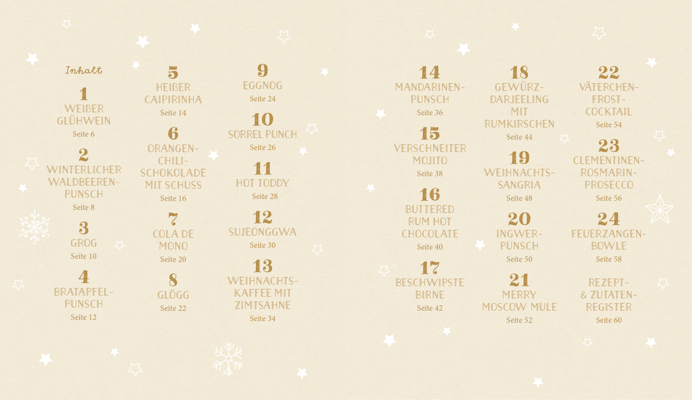 24 Drinks bis Weihnachten - Ein kulinarischer Adventskalender für Erwachsene