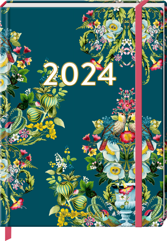 Kleiner Wochenkalender: Mein Jahr 2024 - Blüten petrol (Edition Barbara Behr)