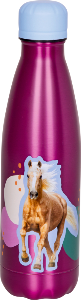Isolierflasche, fuchsia (ca. 0,5 l) - I LOVE HORSES