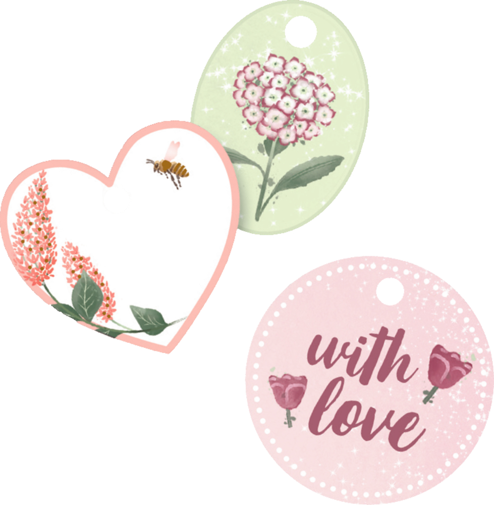 Pastellfarbene Papiere und Aufkleber für DIY-Projekte, beschriftet als Design-, Geschenk- und Stickerbögen.