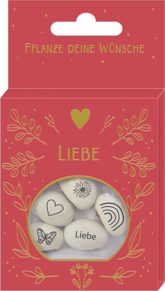 Geprägte Saatbohnen mit Botschaft: Liebe