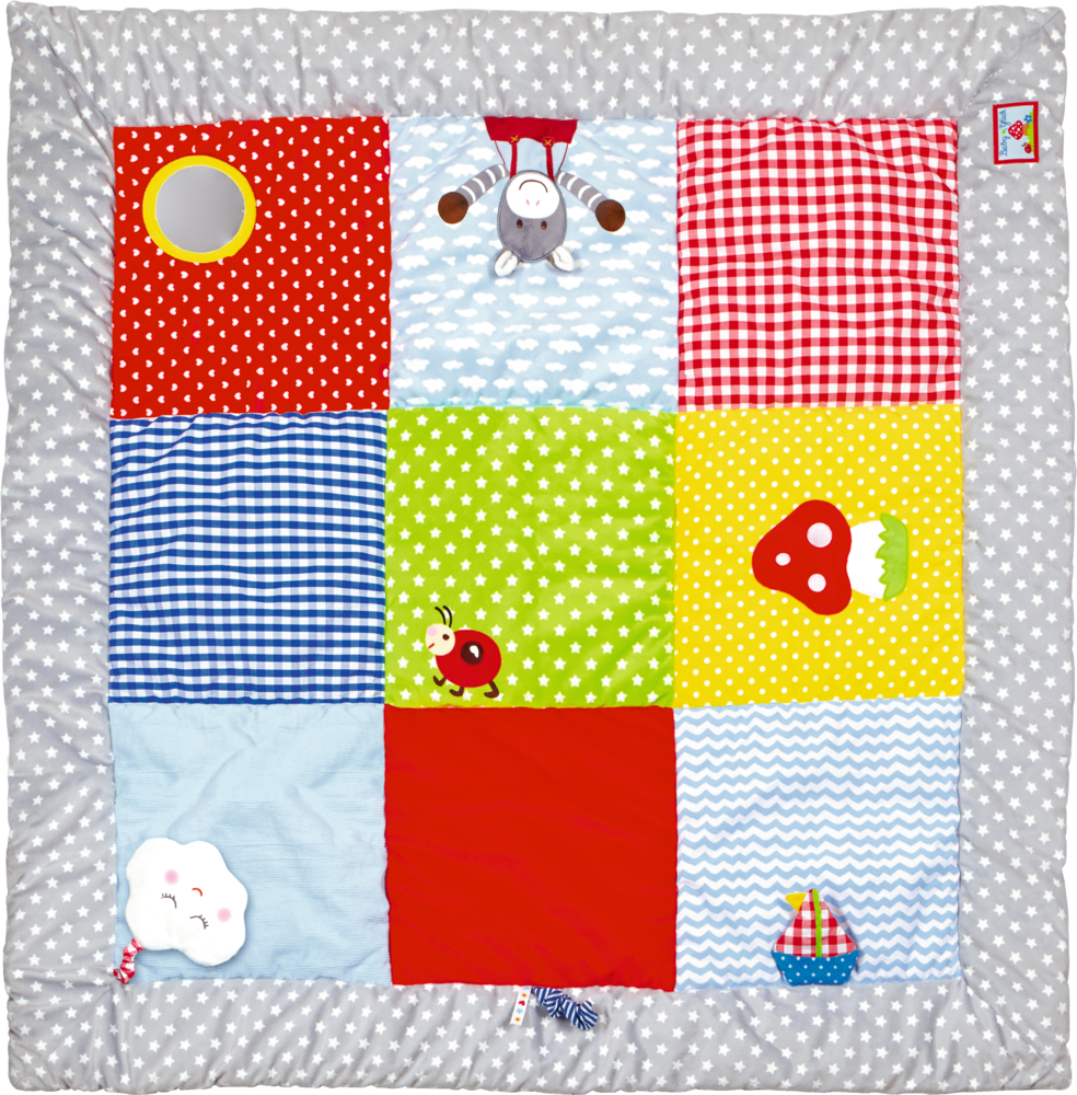 Krabbeldecke mit Spielelementen BabyGlück (ca. 100 x 100 cm)