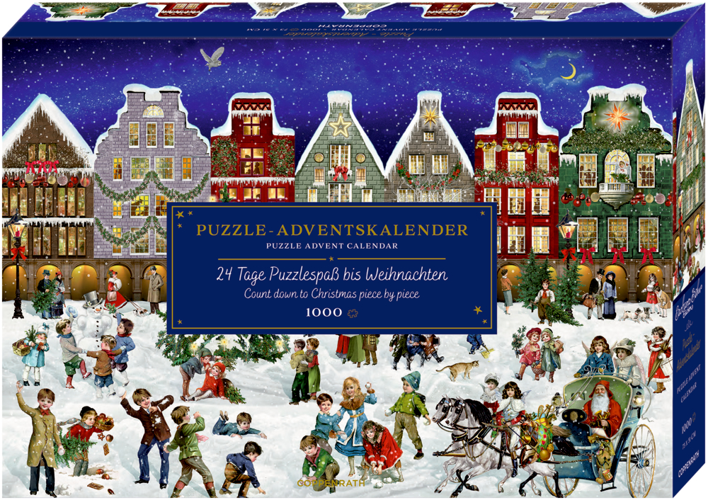 Winterabend in der Stadt, Puzzle-Adventskalender (Behr)