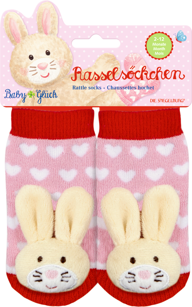 Rasselsöckchen Häschen BabyGlück, one size (2-12 Monate)