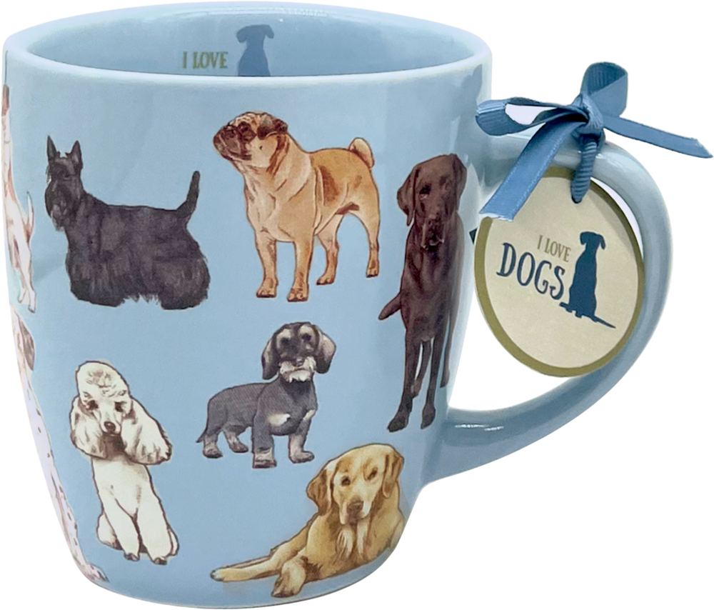 Porzellan-Tasse Hunde - I love cats & dogs