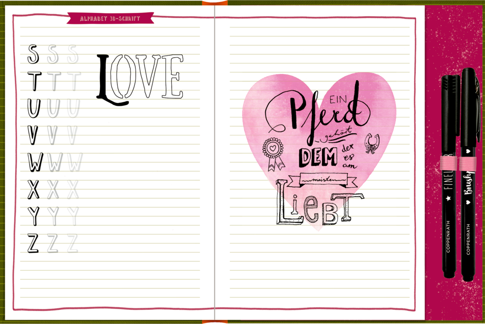 Notizbuch mit Extras - Pferdefreunde - My Handlettering Journal Notizbuch mit Extras - Pferdefreunde - My Handlettering Journal