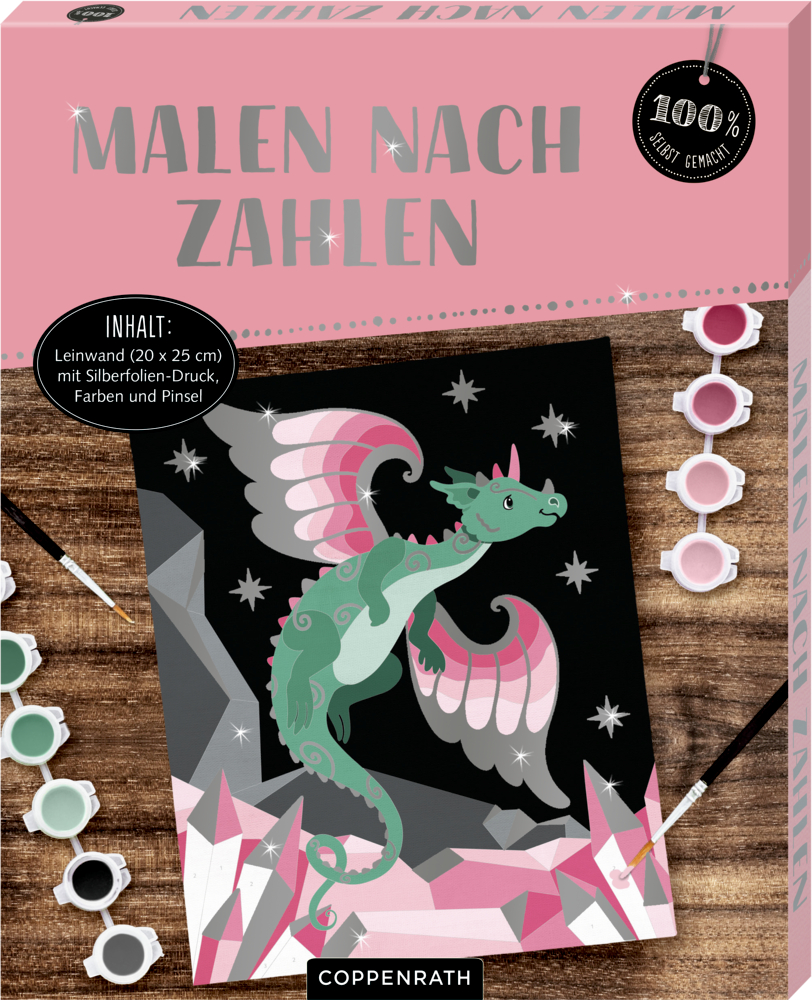 100% selbst gemacht: Malen nach Zahlen auf Leinwand - Drache