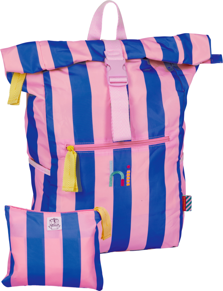 rosa/blau, Damen-Rucksack mit Falttäschchen Taschenzauber