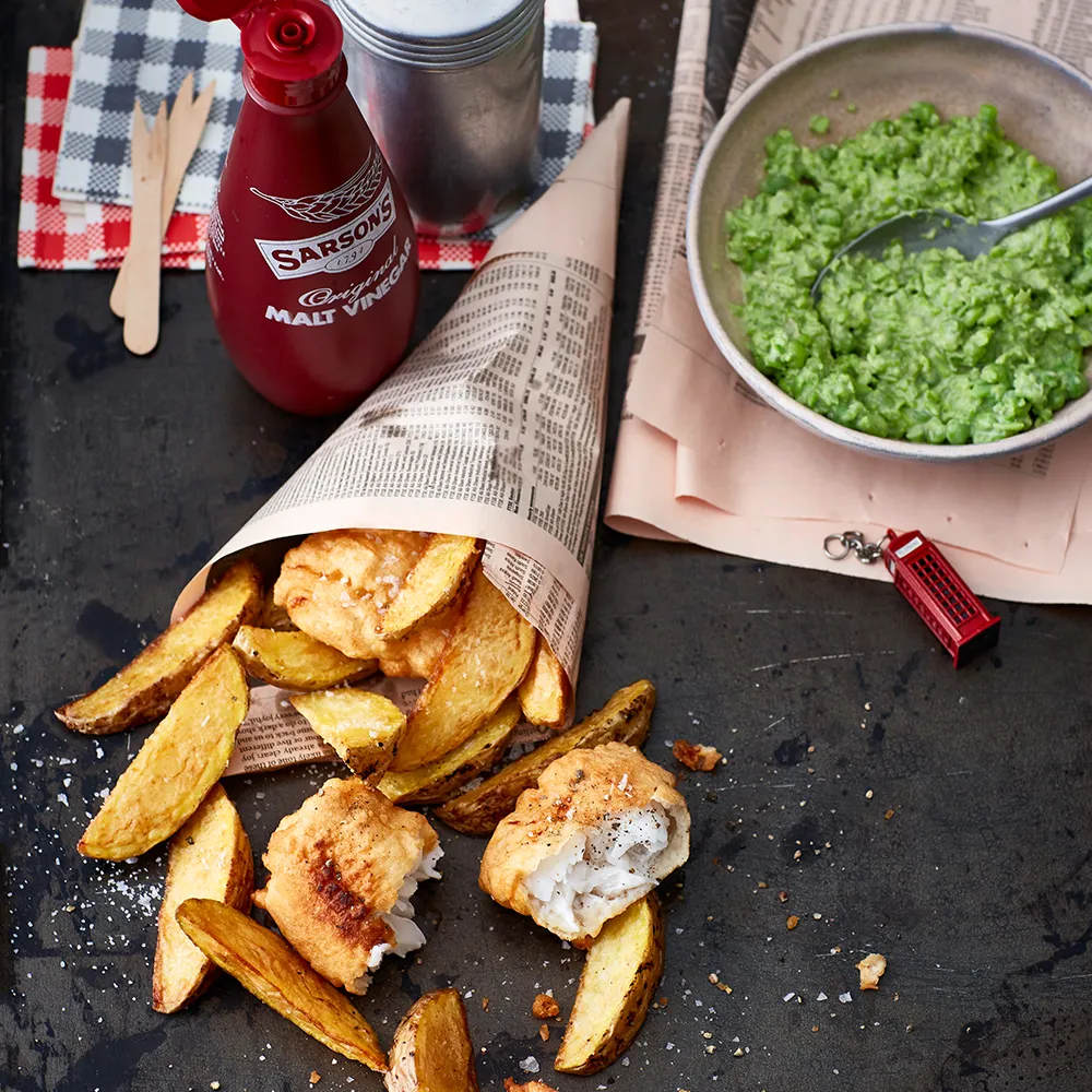 Fish and Chips mit Mushy Peas