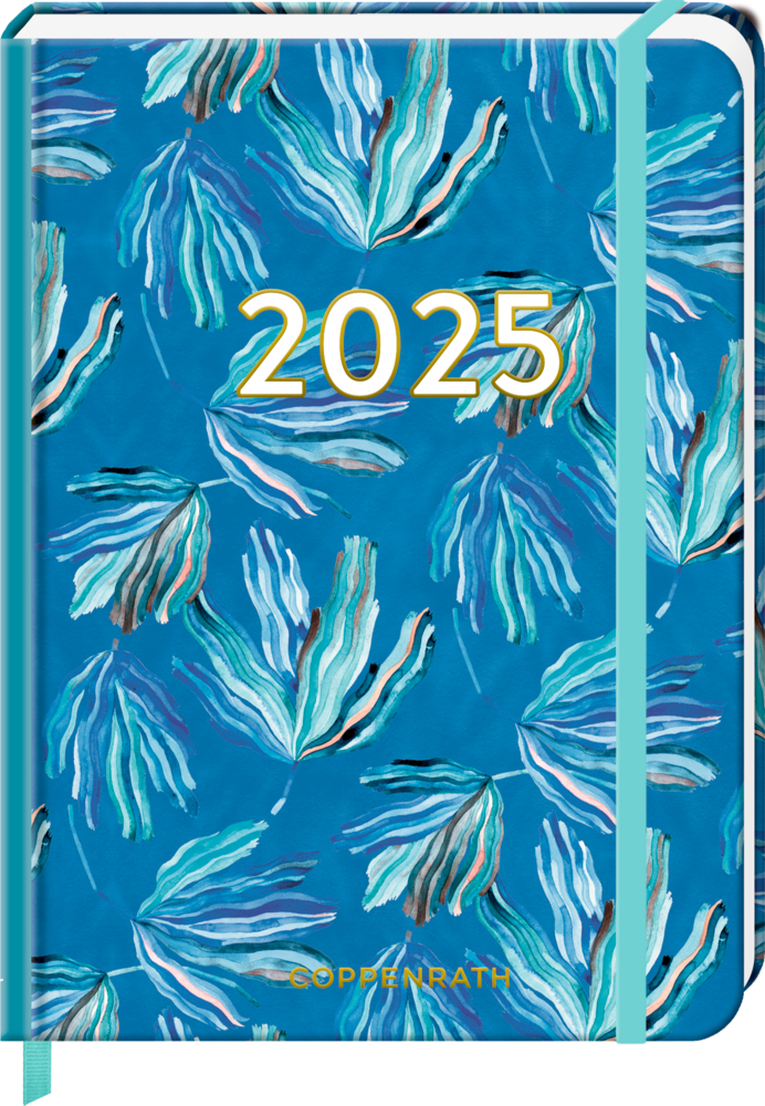 Kleiner Wochenkalender: Mein Jahr 2025 - Blätter blau (All about blue)