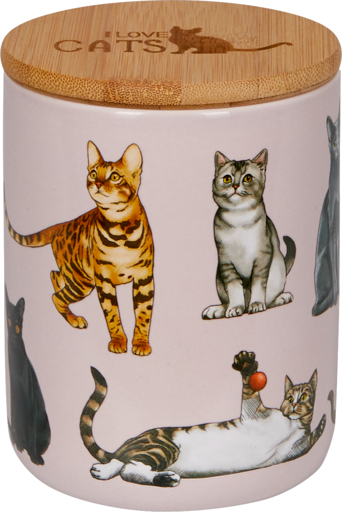 Vorratsdose "Katzen" aus Keramik - I love cats & dogs (ca. 0,65 l)