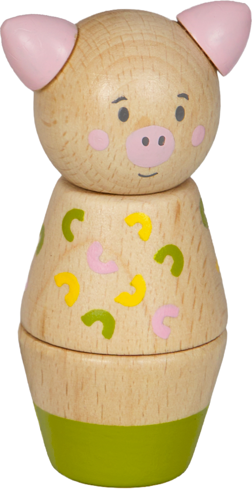 Schwein, Holz-Schraubklotz - Spiegelburg minis