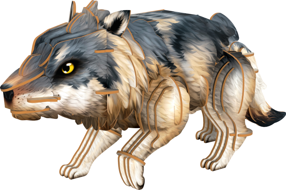 3D Mini-Bausatz Wolf - Nature Zoom