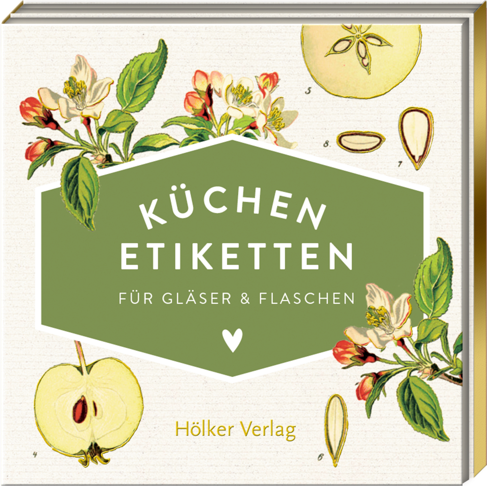 Küchen-Etiketten f.Gläser&Flaschen, Äpfel (Küchenpapeterie)
