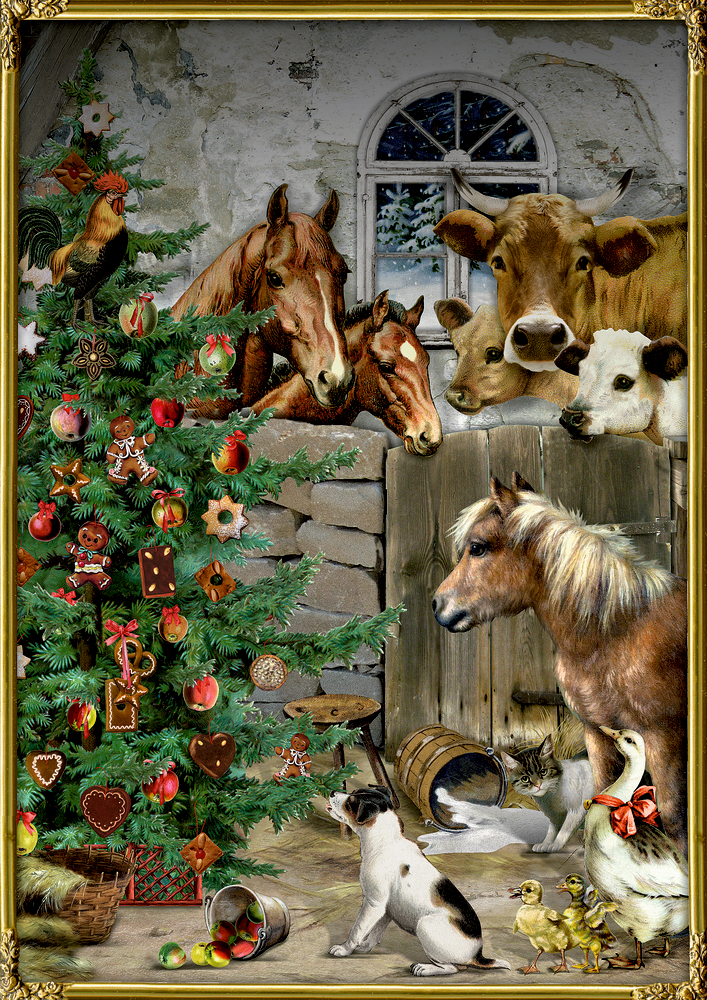 Weihnacht im Stall, Wand-Adventskalender A4 (Behr)