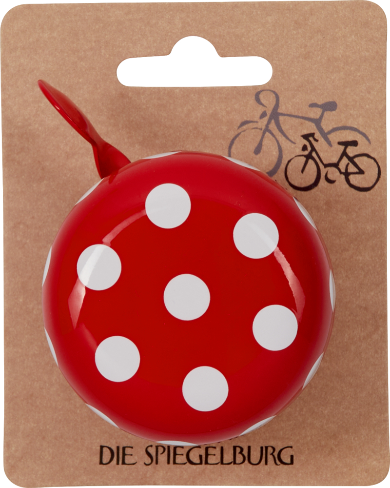 Kleine Fahrradklingel Fröhliche Tupfen, rot mit weißen Punkten (Pimp my bike!)