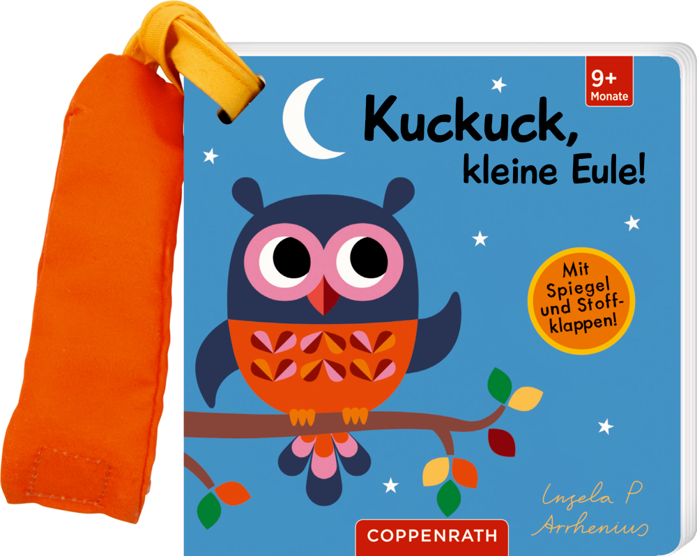 Mein Filz-Fühlbuch für den Buggy: Kuckuck, kleine Eule! (Fühlen & begreifen) Babybuch mit Stoffschlaufe, illustriert mit einer Eule auf einem Ast vor nächtlichem Himmel.