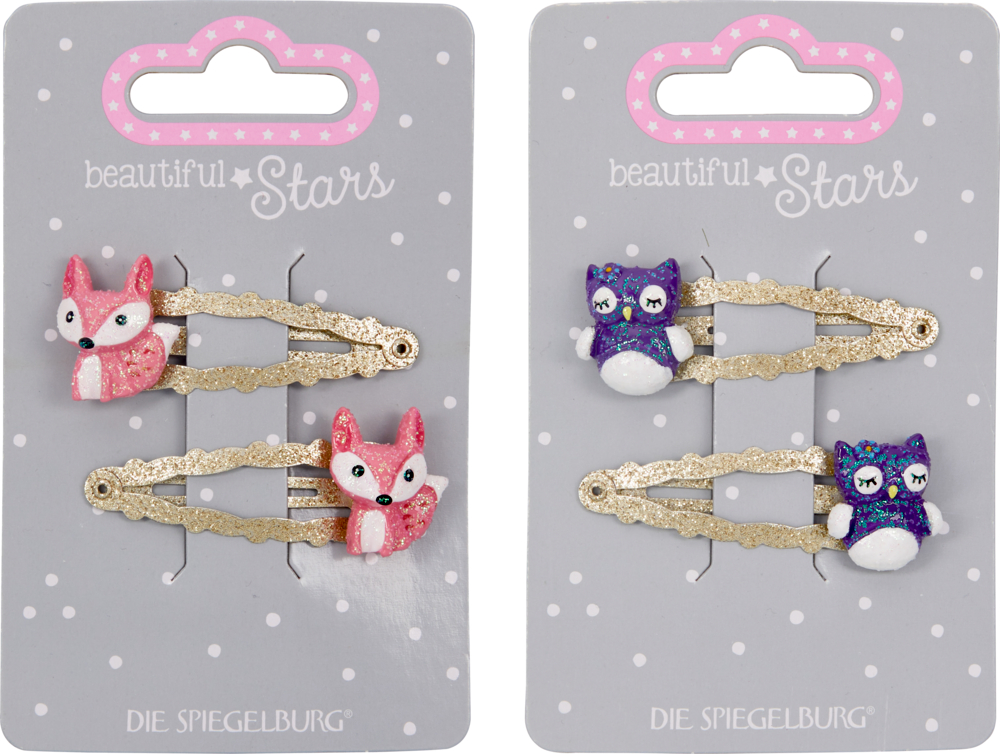 Haarclip Fuchs oder Eule - beautiful Stars