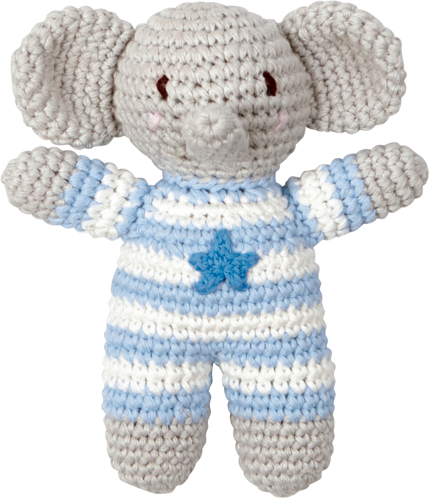 Häkel-Rassel Elefant BabyGlück, hellblau