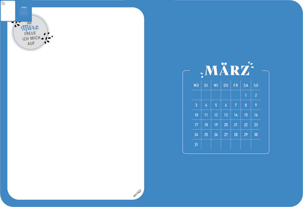 Kleiner Wochenkalender: Mein Jahr 2025 - Aquarell blau (All about blue)