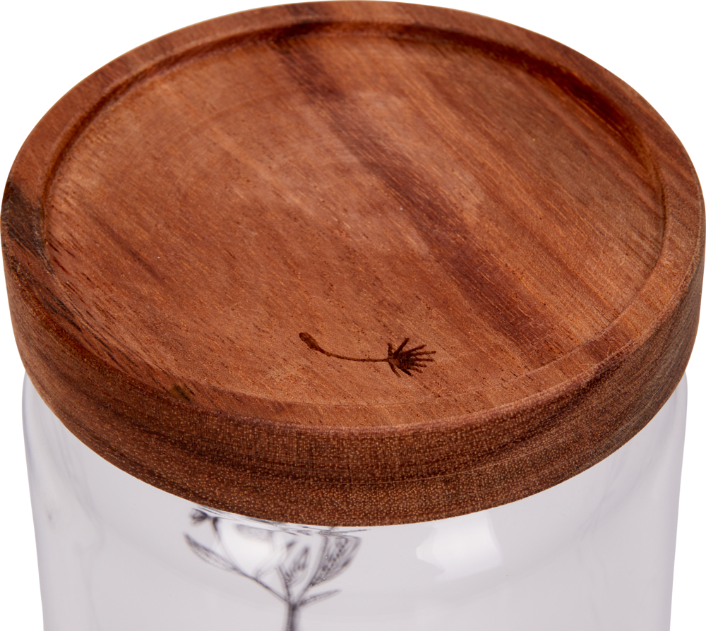 Kleines Vorratsglas mit Holzdeckel (ca.0,7 l) - einfach leben