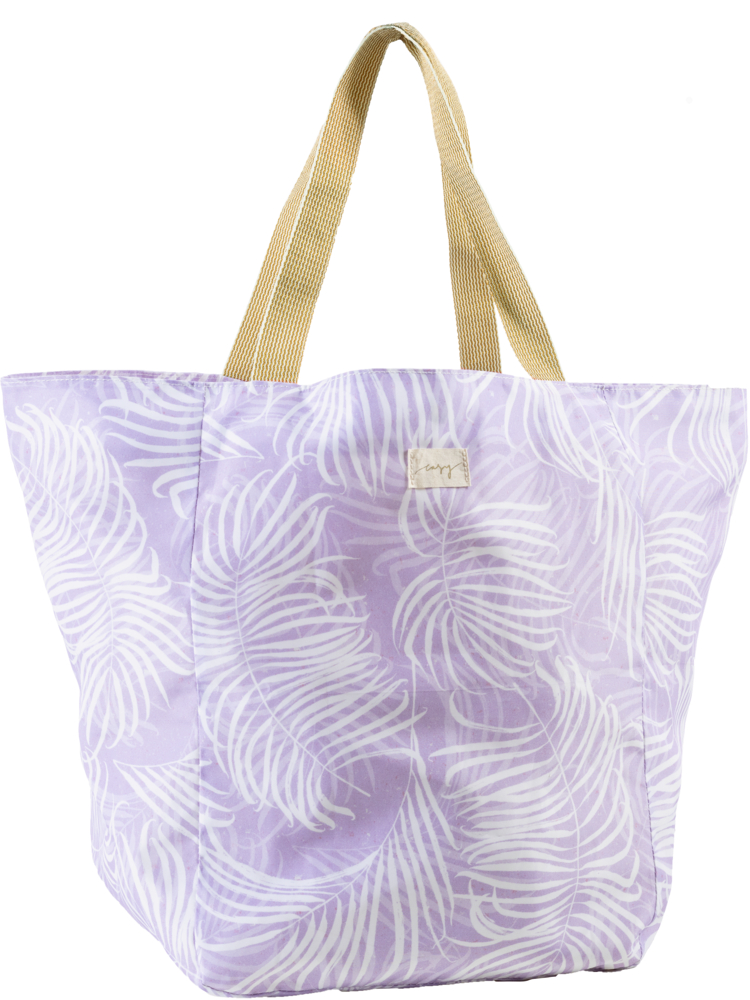lila/Blätter, Großer Shopper Taschenzauber
