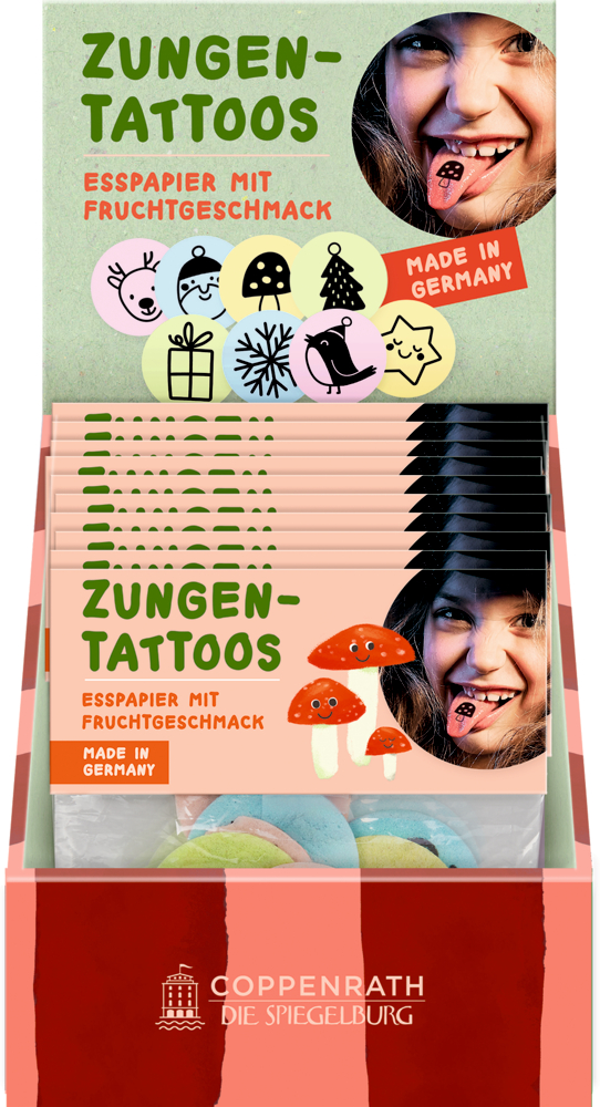 Zungentattoos - Fröhliche Weihnachten (Esspapier-Oblaten)