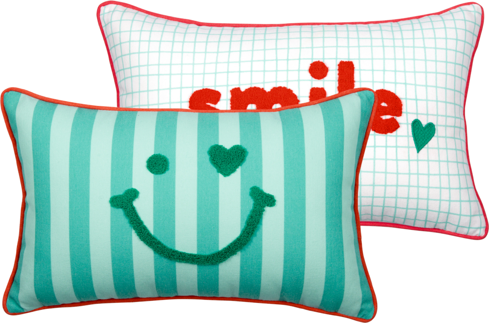 Kissen smile - Viel Glück (ca. 42x26 cm)
