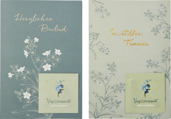 Trauerkarte mit Blumensamen – In stiller Trauer / Herzliches Beileid Trauerkarte mit Blumensamen – In stiller Trauer / Herzliches Beileid