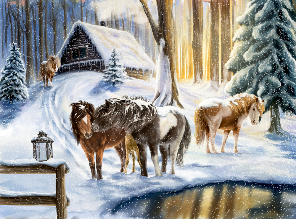 Winterpferde, Wand-Adventskalender