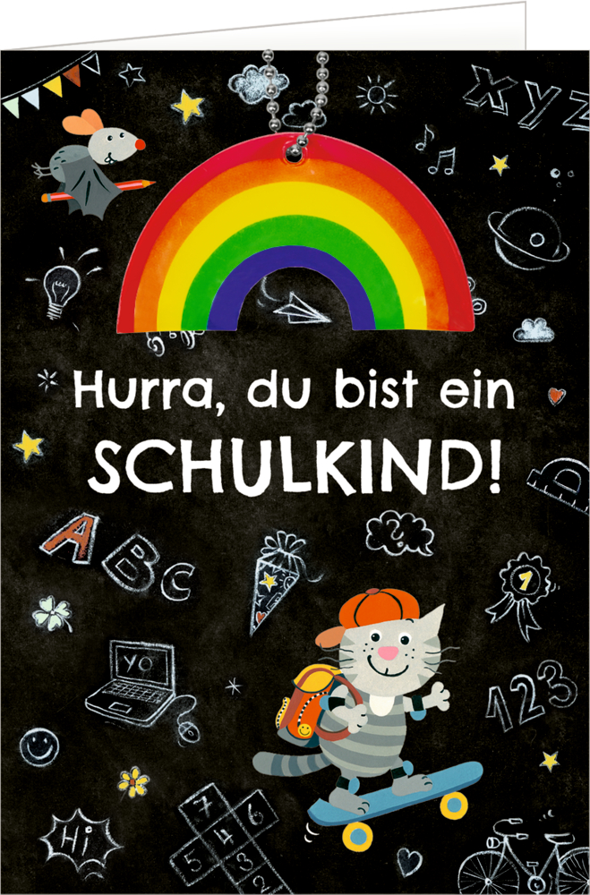 Grußkarte - Hurra, du bist ein Schulkind! Grußkarte - Hurra, du bist ein Schulkind!