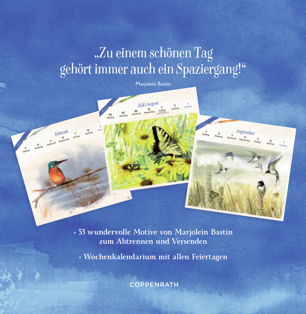 Kalender mit 53 Postkarten: 2025 - Marjolein Bastin - Spaziergang durch die Natur