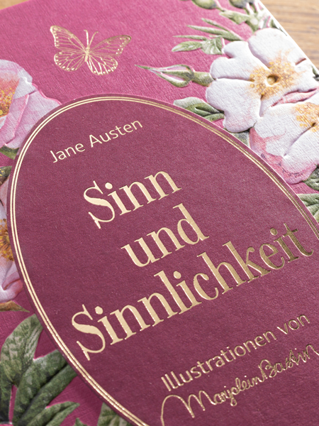 Nahaufnahme des Covers von der Coppenrath  Schmuckausgabe zu Sinn und Sinnlichkeit