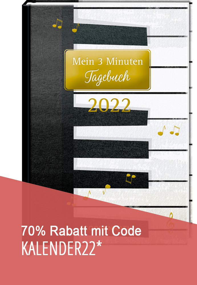 Jahreskalender: Mein 3 Minuten Tagebuch 2022 - Piano (All about music)