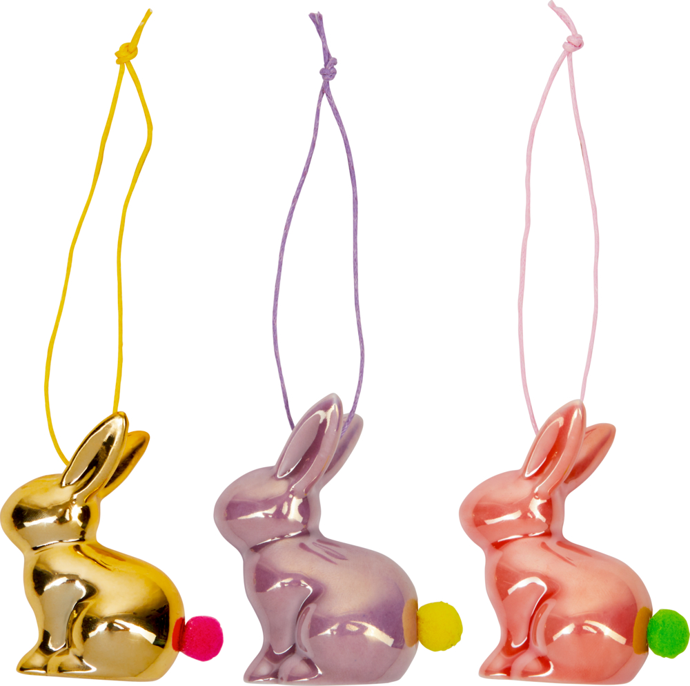 Puschelhäschen-Anhänger Frohe Ostern