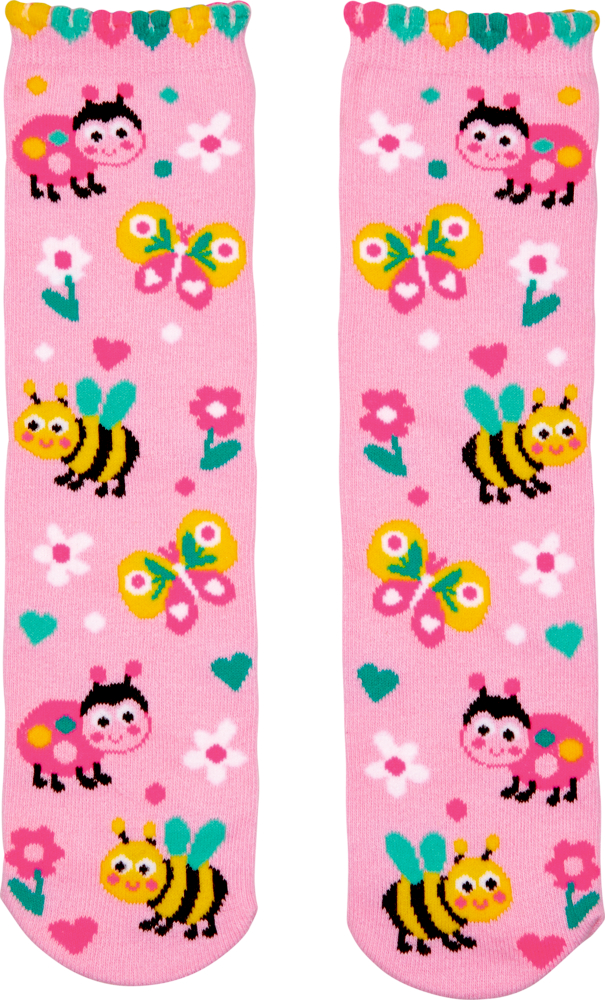 Neon-Socken - Prinzessin Lillifee, one size (Gr. 26-36) Rosa Socken mit leuchtenden Bienen, Marienkäfern, Schmetterlingen, Blumen und Herzen.