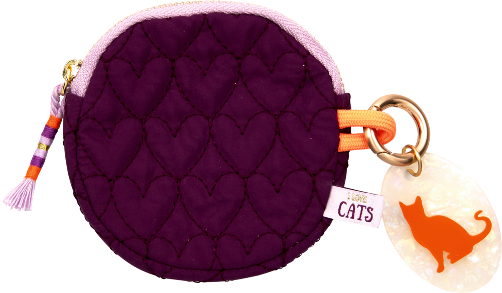 Mini-Utensilo / Leckerli-Täschchen / Allzwecktäschchen mit Karabiner - Cats (I love cats & dogs)